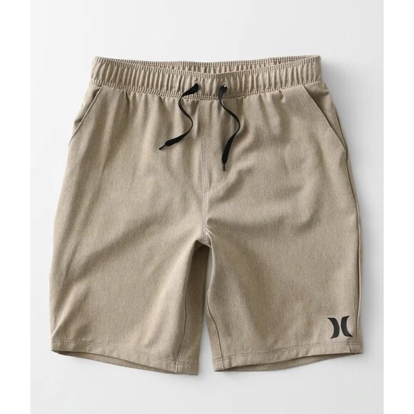 Hurley Boys Khaki 4-Way Stretch Hybrid Shorts Size M - Picture 1 of 9